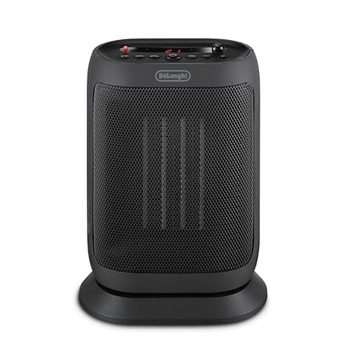 Image of De'Longhi Capsule You & Me Oscillating Fan Ceramic Heater 2kW, Display, Timer, Remote, Eco Function - HFXR40T20.G - Dark Grey