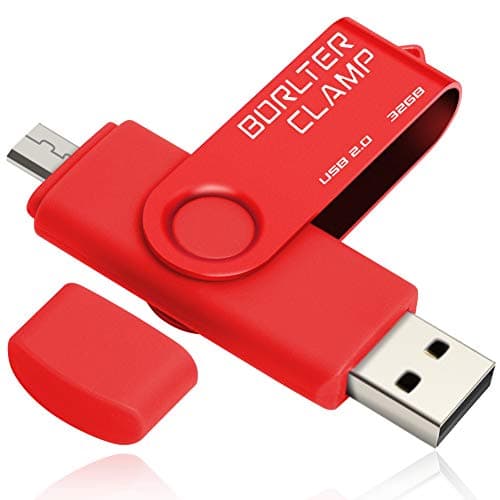 Image of 32GB OTG Memory Stick Dual USB Flash Drive, Thumb Drive with Micro USB Drive Port for Android Smartphone Tablet & Computer (Red)