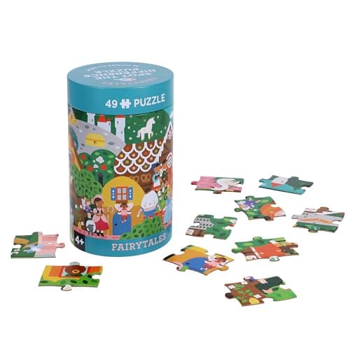 Image of Petit Collage Fairy Tales Spot the Difference Puzzle | 49 Piece Puzzle with Search & Find Activity | Comes in Re-Usable Tin for Ages 4+