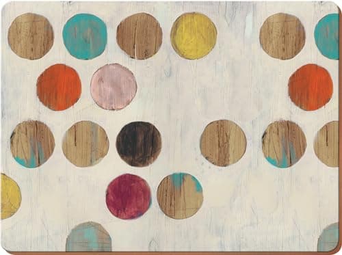 Image of Creative Tops Retro Spot Premium Cork-backed Large Placemats, Multi-colour, 0.500 x 29.000 x 40.000 cm, Set of 4