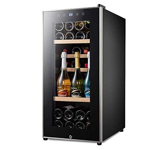 Image of Elegant Wine Cooler - Silent Thermoelectric Refrigerator with Touch Temperature Control and Glass Door - Upright Bottle Storage for Optimal Wine Preservation