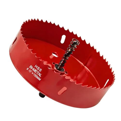 Image of 155mm Hole Saw,HSS Bi-Metal Hole Cutter for Pipe Vent, Wood,Plywood, Plastic, Drywall, Thin Metal Sheets