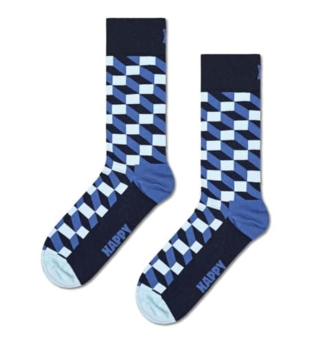 Image of Happy Socks, Crew Socks, Filled Optic Sock for Men and Women, Size 41-46
