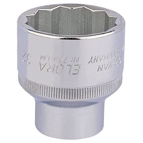 Image of Draper 24765 Elora Bi-Hexagon Socket, 1/2" Square Drive, 32mm, Blue