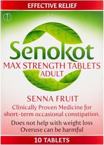 Image of Senokot Strength Max Tablets Adults, Senna Fruit, 10 Count, Constipation Relief for Adults, Dual Action Laxative, Double Action Constipation Relief, Effective Overnight