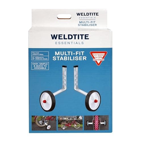 Image of WELDTITE Essentials Adie Multi-Fit Stabiliser for Childrens Bikes, Fits Most Kids Bicycles, Compatable with 12" Up To 20" Wheels - 1 Pair