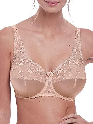 Image of Fantasie Womens Belle Full Cup Floral Bra with Underwire, Natural Beige, 36FF