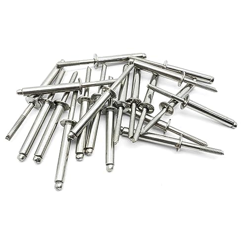 Image of Hippo Hardware (4.8mm X 18mm) Pop Rivets Dome Head Open End Blind A2 Stainless Steel (Pack of 50)