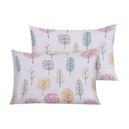 Image of RAYBedding Luxury Printed Floral Pillowcases Pair – 50x75cm with Envelope Flap, Soft Printed Pillow Covers