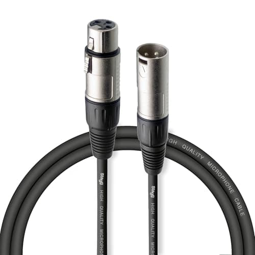 Image of Stagg 1M / 3ft XLR to XLR Cable, 3-Pin Male to Female, Suitable for Microphone, PA System, Audio Mixer, Studio Monitors, Audio Recording