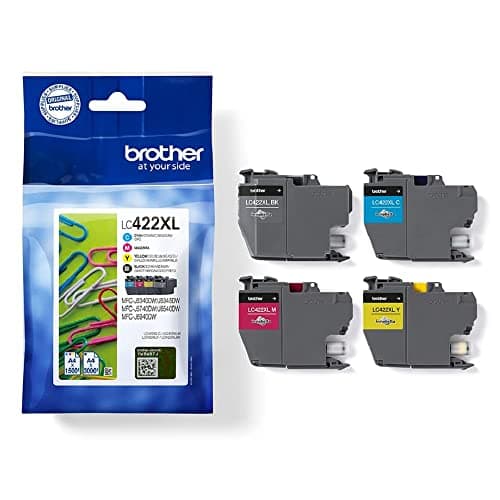 Image of Brother LC-422XLVAL Black/Cyan/Magenta/Yellow,Multi-Pack, High Yield, Includes 4 x Inkjet Cartridges, Genuine Supplies