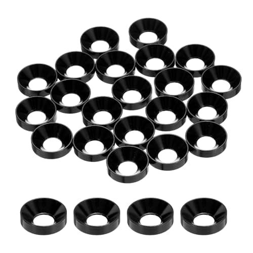 Image of sourcing map 20pcs M6 Counterbore Washers, 13.8mm/0.54inch Anodized Aluminum Alloy, Head Gaskets for Screw RC/FPV/PC/Drone Accessories Parts, Black
