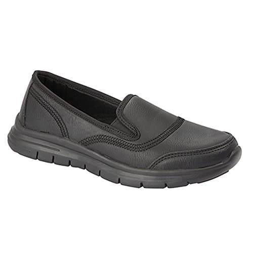 Image of Dek Ladies Sketch Superlight Twin Elastic Gusset Canvas Shoes - Black PU, Ladies UK 8/EU 41