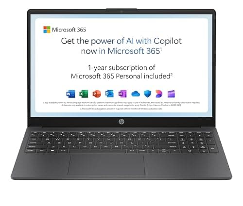 Image of HP 15.6” Laptop | AMD Athlon Silver 7120U Processor | 8GB RAM | 128GB SSD | AMD Radeon Graphics | FHD Display | 11.25 hrs battery | Microsoft 365 Personal 12 months included | Windows 11 | 15-fc0008sa