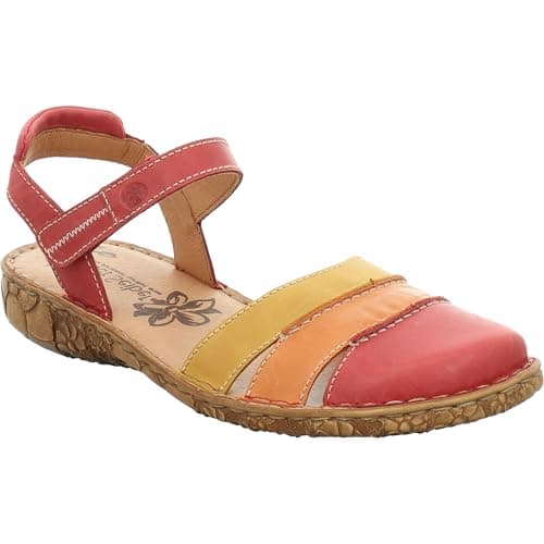 Image of Josef Seibel Women Sandals Rosalie 44, Ladies Strappy Sandals, Summer Shoes,Summer Sandal,Comfortable,Flat,Rot-Multi,42 EU / 8 UK