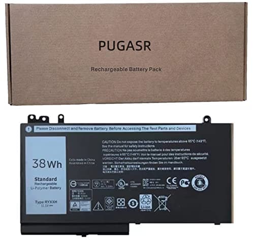 Image of PUGASR RYXXH Laptop Battery for Dell Latitude E5250 (P25S001) Latitude E5450 E5550 Latitude 3150 3160 Series Notebook 09P4D2 9P4D2 0YD8XC R5MD0 5TFCY 11.1V 38Wh
