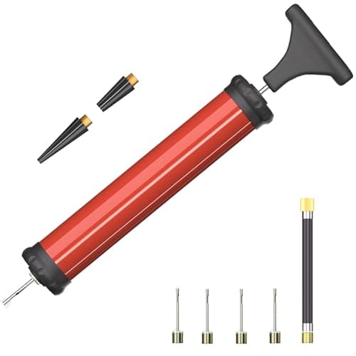 Image of DDUO Portable Ball Pump,Air Pump Inflator Kit with Needle,Nozzle, Extension Hose Hand Pumps for Basketball Football Volleyball Water Polo Rugby Exercise Sports Ball