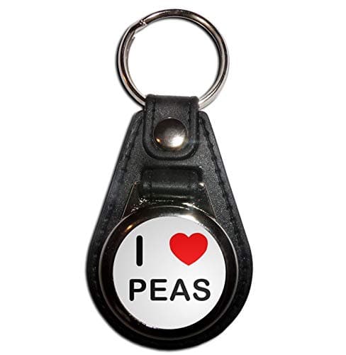 Image of I Love Peas - Black Plastic Medallion Key Ring