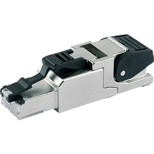 Image of TELEGARTNER Telegaertner RJ45 Connector CAT 6A Shielded J00026A2003 Plug, Straight Number of Pins 8P8C Metal Pack of 1