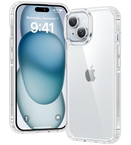 Image of Voyahülle Clear Case for iPhone 15, Ultra Thin, Shockproof TPU Cover, Anti-Yellowing, Crystal Clear, Phone Case for Apple iPhone 15 - Clear