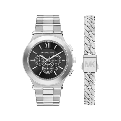 Image of Michael Kors Billie Men's 44MM Silver-Tone Stainless Steel Watch, MK9272SET