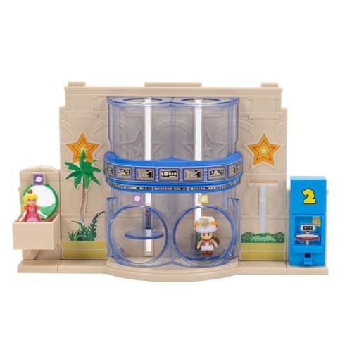 Image of The Super Mario Galaxy Movie Galaxy Gateway Diorama, Officially Licensed by Jakks Pacific, Includes 1.5" Princess Peach and Captain Toad Figures, Interactive Features, Ideal for Collectors