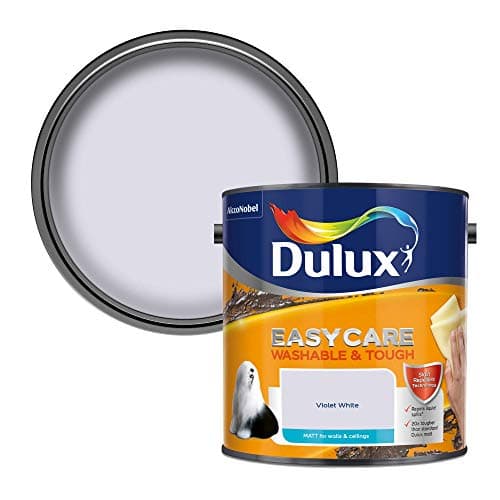 Image of Dulux Easycare Washable & Tough Matt Emulsion Paint For Walls And Ceilings - Violet White 2.5 Litres