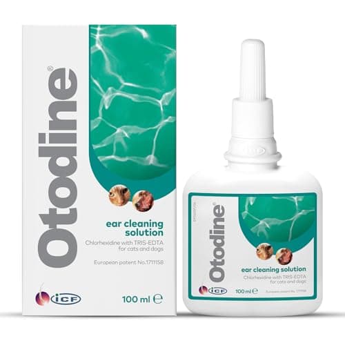 Image of ICF | Otodine | Cat & Dog Ear Cleaner Solution | Dog Ear Drops to Stop Wax Build Up, Head Shaking, Discomfort, Ear Odour & Scratching | 100ml