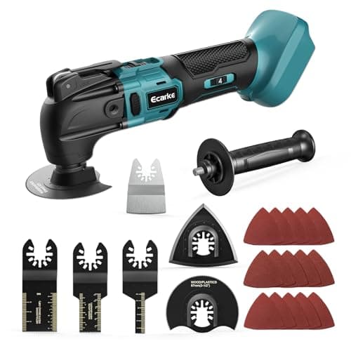 Image of Ecarke Cordless Oscillating Multi-Tool for Ma-Kita 18V Battery, Brushless Multitool with 6 Variable Speeds, Oscillating Tool Kit for Removing, Scraping, Cutting with 23 Accessories(NO Battery)