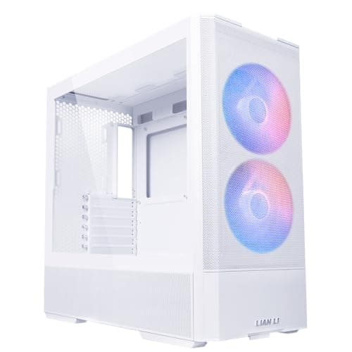 Image of LIAN LI LANCOOL 207 Compact ATX RGB Gaming Computer Case, Airflow Optimized Mesh Panels Tower Chassis w/ 2x140mm ARGB,2x120mm PWM Fans Pre-Installed, USB Type-C Port, Tempered Glass Side Panel (White)