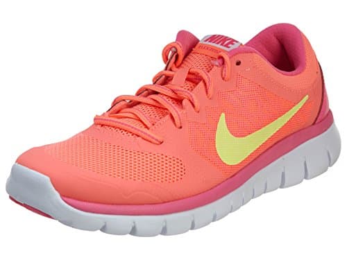 Image of Girl's Nike Flex Run 2015 Running Shoe (gs) Lava Glow/pink/white/lime Size 6.5 M Us