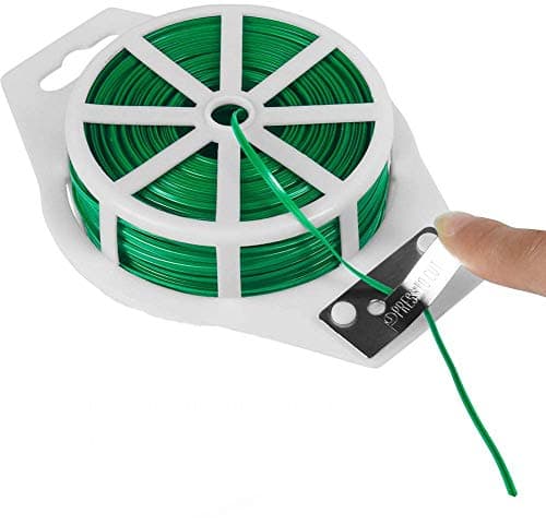Image of 50m Garden Twistee Tie, 164ft Plant Twist Tie Wire with Dispenser and Cutter for Gardening, Tomato, Vines, Shrubs and Flowers, Great for Organising, DIY Craft Projects (Garden Wire, 50 Metres)