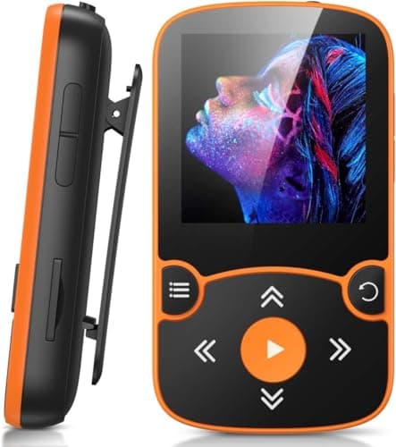 Image of AGPTEK MP3 Player Bluetooth 5.3 Sport 32GB with 1.5 Inch TFT Colour Screen Mini Music Player with Clip, Supports up to 128GB TF Card
