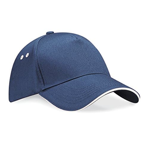 Image of Ultimate 5 panel contrast cap sandwich peak French Navy/ Putty