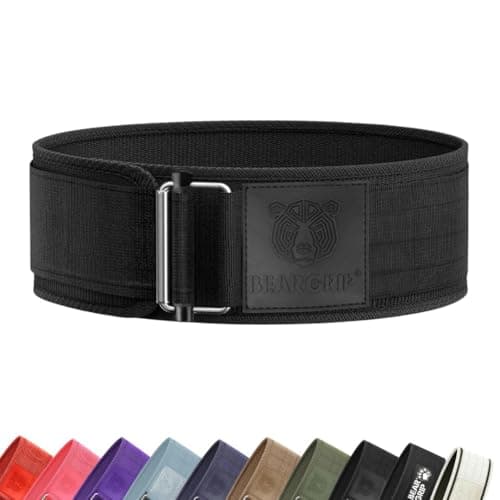 Image of BEAR GRIP - Self-Locking Weight Lifting Belt, Premium Weightlifting Belt for Crossfit, Power Lifting, Bodybuilding, Lifting Belt for Men and Women, Workout Belt for Liftin (Black2, XS)