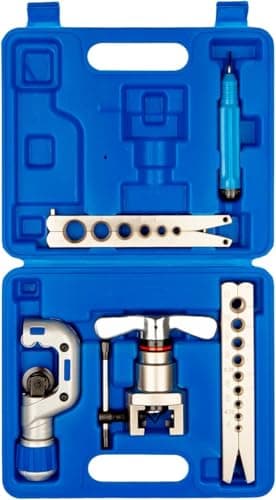 Image of Wostore Flaring Tools Set 2 Flaring Bar for 15 Dies Sizes Eccentric Cone Refrigeration HVAC with Tube Cutter and Reamer