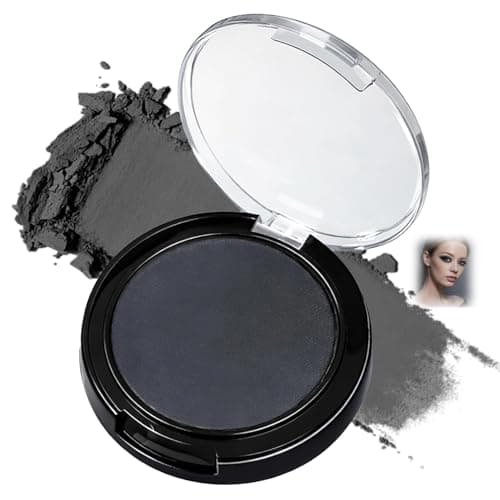 Image of Matte Charcoal Grey Single Eyeshadow Compact With Built-In Mirror - Versatile High- Pressed Powder For Smoky, Dramatic And Defined Eye Looks, Ideal For Evening, Stage And Creative Makeup Artistry