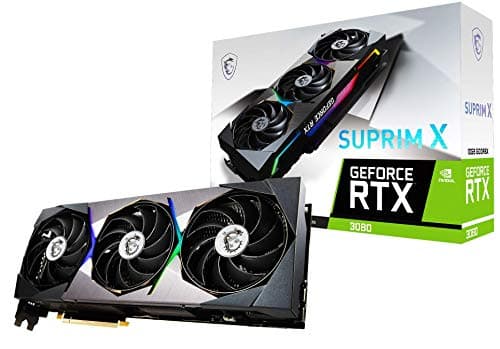Image of MSI GeForce RTX 3080 SUPRIM X 10G LHR Gaming Graphics Card - 10GB GDDR6X, 1830 MHz, 3x PCI Express Gen 4, 320-bit, 3x DP v 1.4a, HDMI2.1 (Supports 4K)
