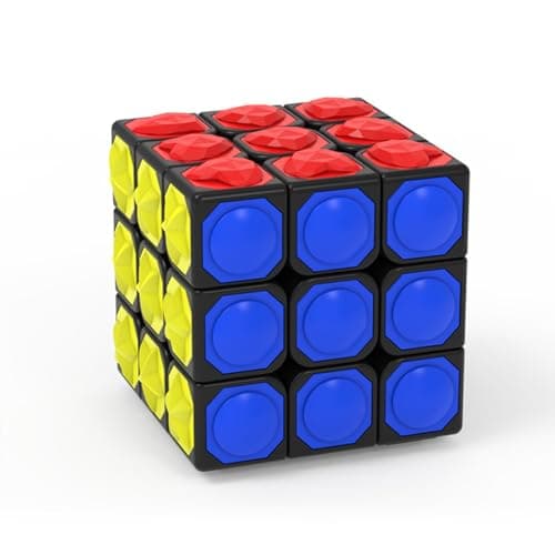 Image of Bucaxit Speed Cube, 3D Embossed Braille Magic Cube Brain Teasers Weak Vision Blindfolded Speedcubing for Cube Lover