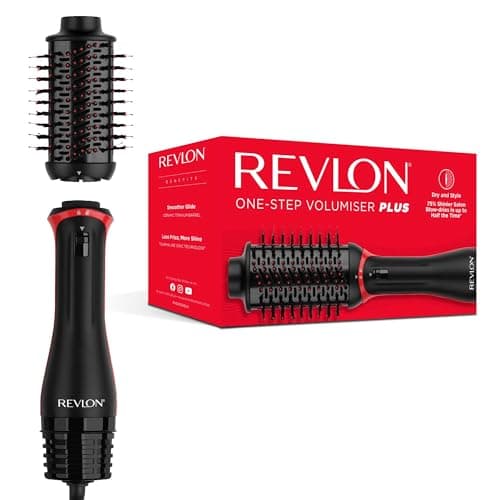 Image of Revlon One-Step Volumiser Plus (Patented Detachable Head, Ceramic Titanium Barrel, Nylon Styling Bristles with Activated Charcoal Pins, Tourmaline Ionic Technology), RVDR5298UK