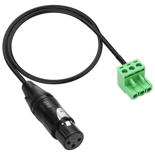 Image of XMSJSIY XLR to 3-pin Phoenix Cable XLR 3P Female to PHX3M NBKF/2EDG-5.08 3pin PCB Screw Terminal Block Adapter Connector Cord for Speakers - 0.4M/1.3FT (XLR Female)