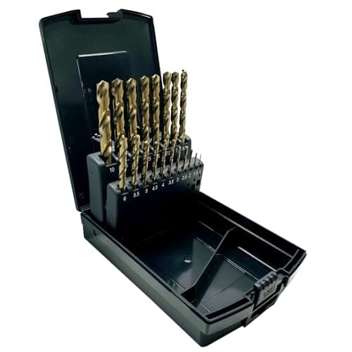 Image of NORTOOLS 19-Piece M35 Cobalt Drill Bit Set, 5% Cobalt HSS-G, 1.0-10mm by 0.5mm, for Stainless Steel, Iron, Metal, Hardened Steel