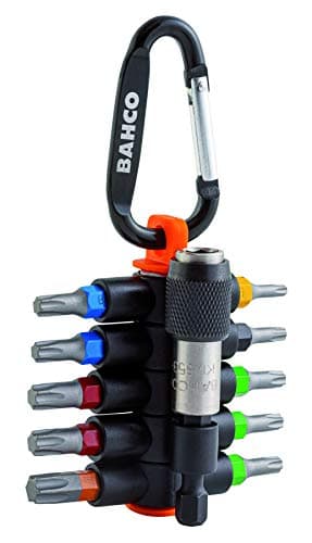 Image of Bahco 59S/TCS11-1 “Sticky” Torx Colour Coded Screwdriver Bit Set & Holder T10-T40