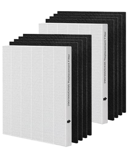 Image of Byseacore HEPA Filter Replacement Compatible with Fellowes AeraMax 290/300/DX95 Air Purifiers and HF-300/AP-300PH, 2 HEPA(H13) Filter + 8 Activated Carbon Pre-filter, Part# 9287201