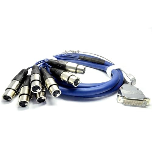 Image of kenable 25 Pin D-Sub Male to 8 XLR 3 Pin Female Socket Audio Interface Cable Fully Shielded Tascam Standard Pure Copper 2m