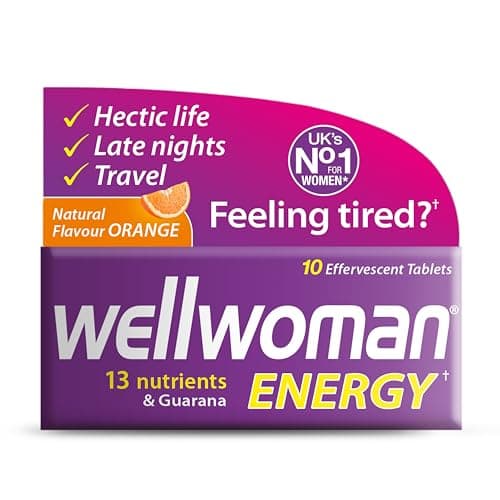 Image of Wellwoman Energy Orange - 10 Dissolving Multivitamins Effervescent Tablets for Woman, Natural Orange Flavour,