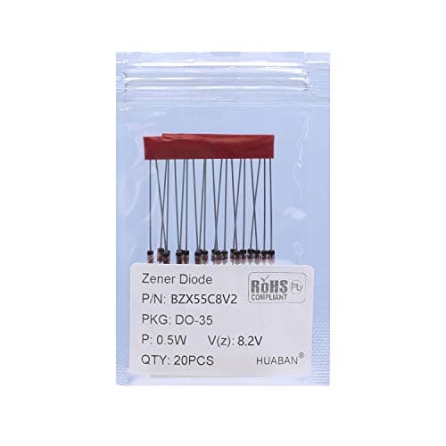 Image of 20PCS 1/2W BZX55C8V2 Silicon Planar Power Zener Diodes DO-35 Axial Diode 0.5W 8.2V