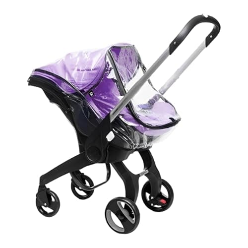 Image of Doona Rain Cover, Rain Cover Pram for Doona Car Seat Stroller, Raincover for Stroller with Easy Access Zipper, Transparent PVC Raincover Accessories, Windproof and Waterproof