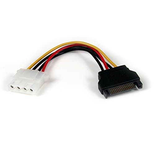 Image of StarTech.com SATA to LP4 Power Cable Adapter - F/M - Power adapter - SATA power (M) to 4 pin internal power (F) - black - LP4SATAFM6IN, 6inch/15cm