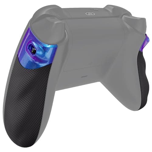 Image of eXtremeRate Flexor Rubberized Side Rails Grips Trigger Stop Kit for Xbox Series X/S Controller, Ergonomic Trigger Stopper Handle Grips for Xbox Core Controller – Diamond Textured Chameleon Purple Blue